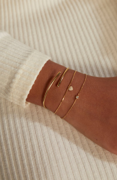 Bracelet Maho gold plated - Bracelet with gold medal to engrave -  Instants Plaisirs