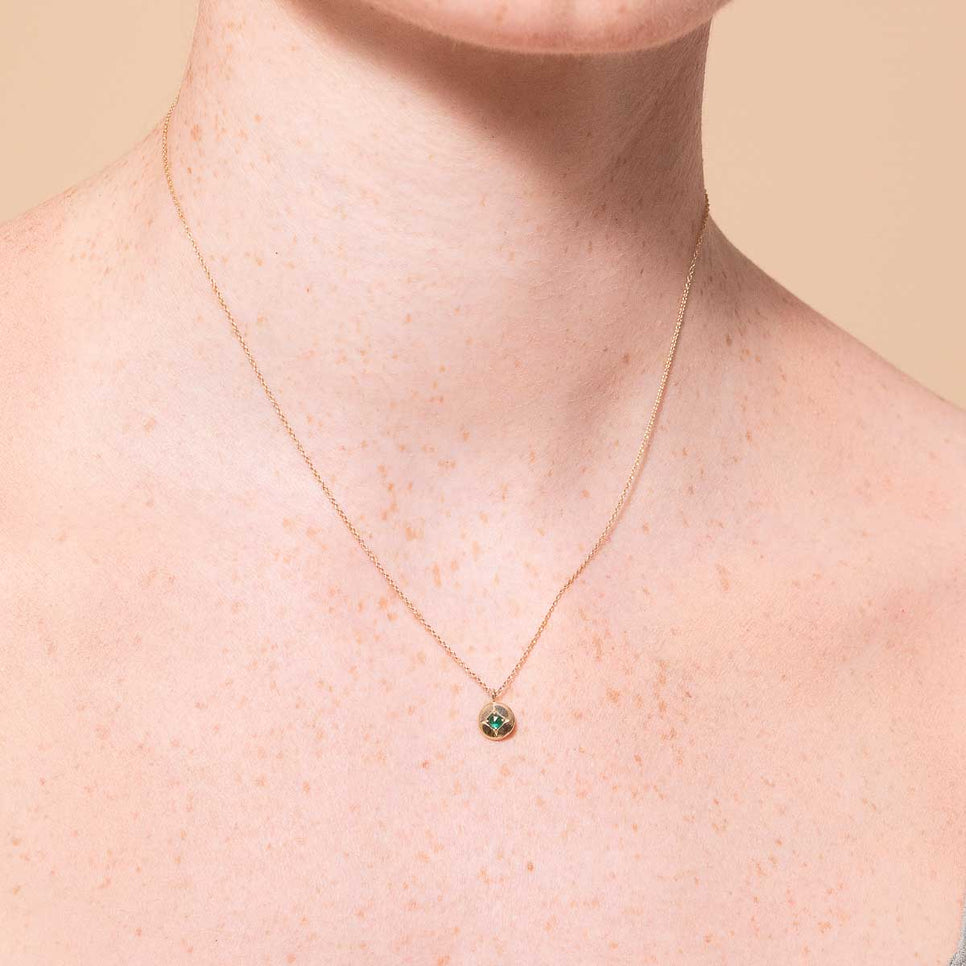 Birthstone Jewellery - May Tsavorite Birthstone Necklace in Solid Gold - Pendant Necklace - Astrid & Miyu