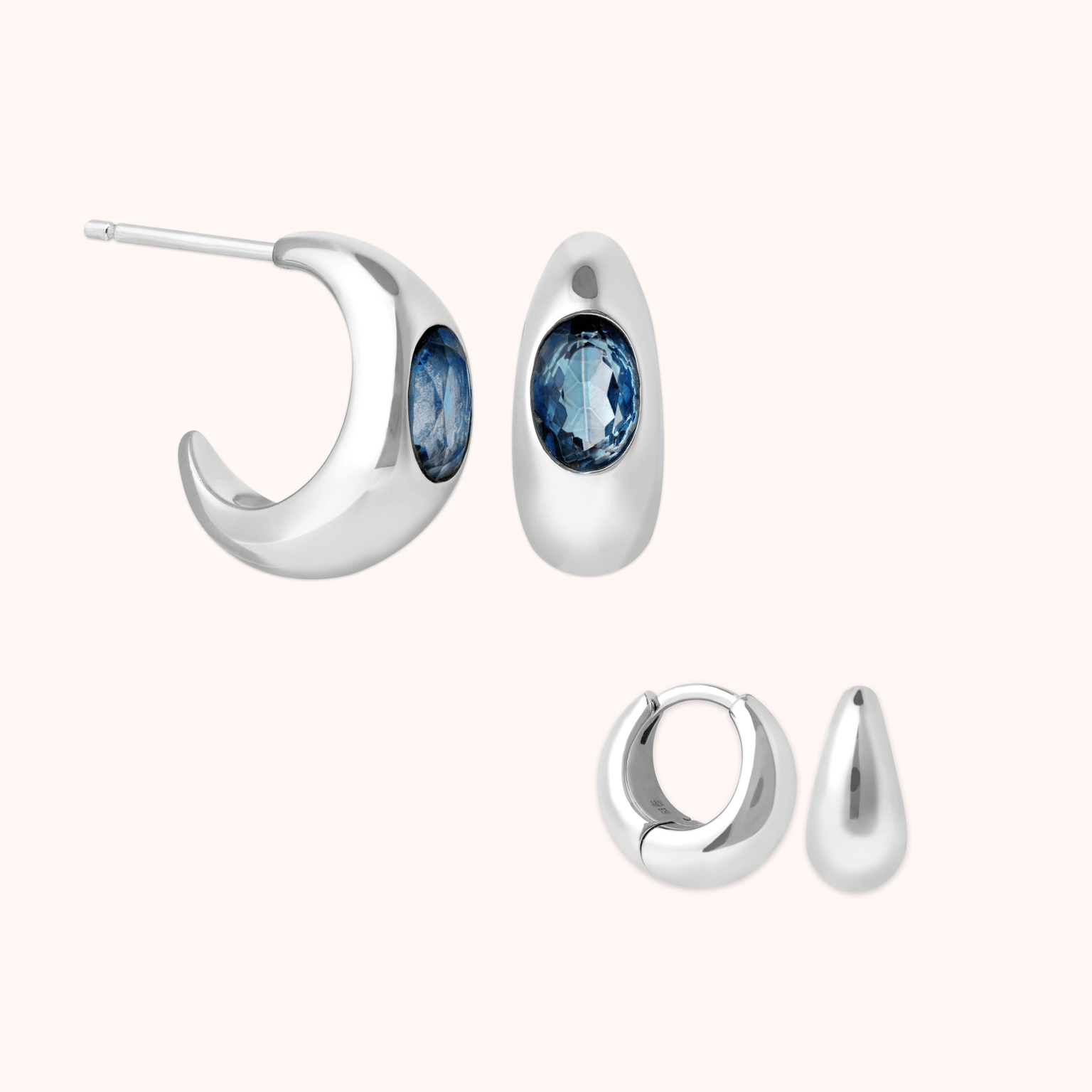 Blue Topaz Stacking Set in Silver