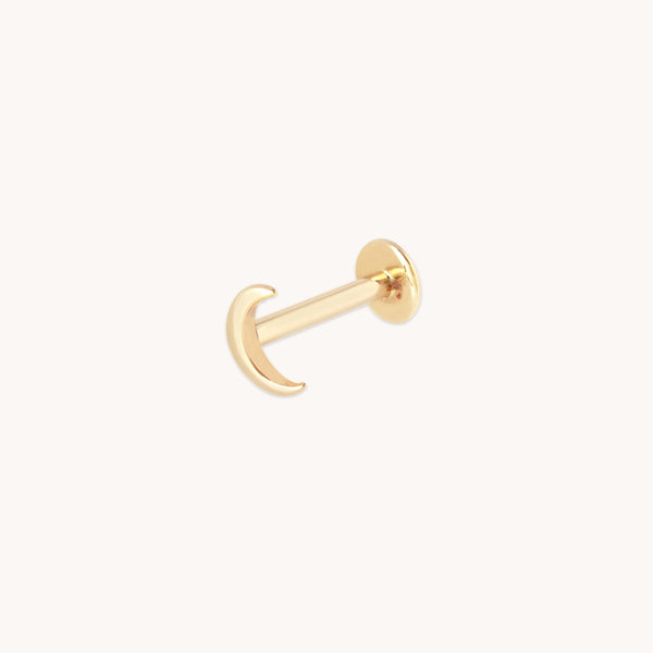 Moon Piercing Stud in Solid Gold