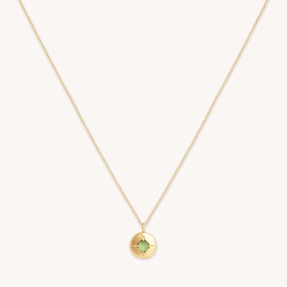 August Peridot - August Peridot Birthstone Necklace in Solid Gold - Pendant Necklace - Astrid & Miyu