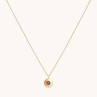 February Amethyst Birthstone Necklace in Solid Gold