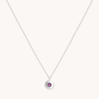 February Amethyst Birthstone Necklace in Solid White Gold