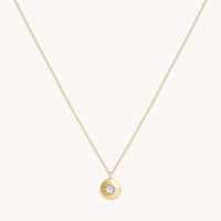 Birthstone Jewellery - June Moonstone Birthstone Necklace in Solid Gold - Pendant Necklace - Astrid & Miyu