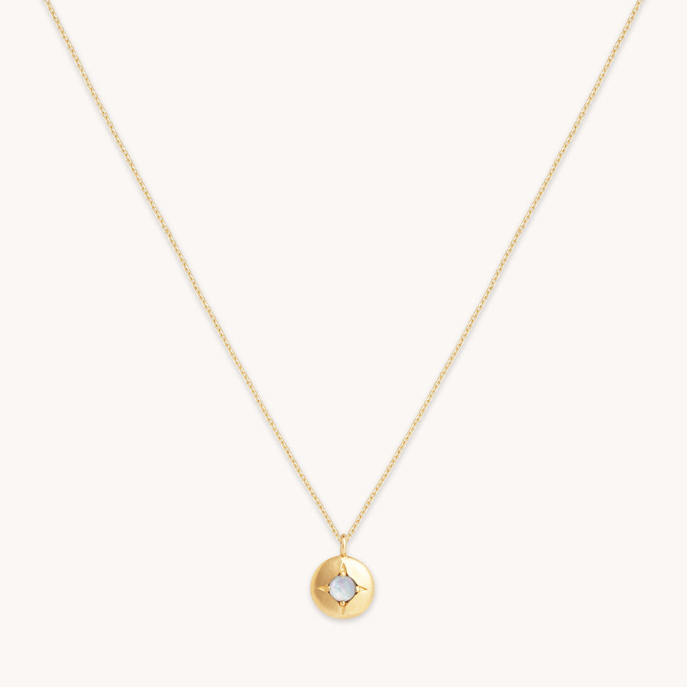 Birthstone Jewellery - June Moonstone Birthstone Necklace in Solid Gold - Pendant Necklace - Astrid & Miyu