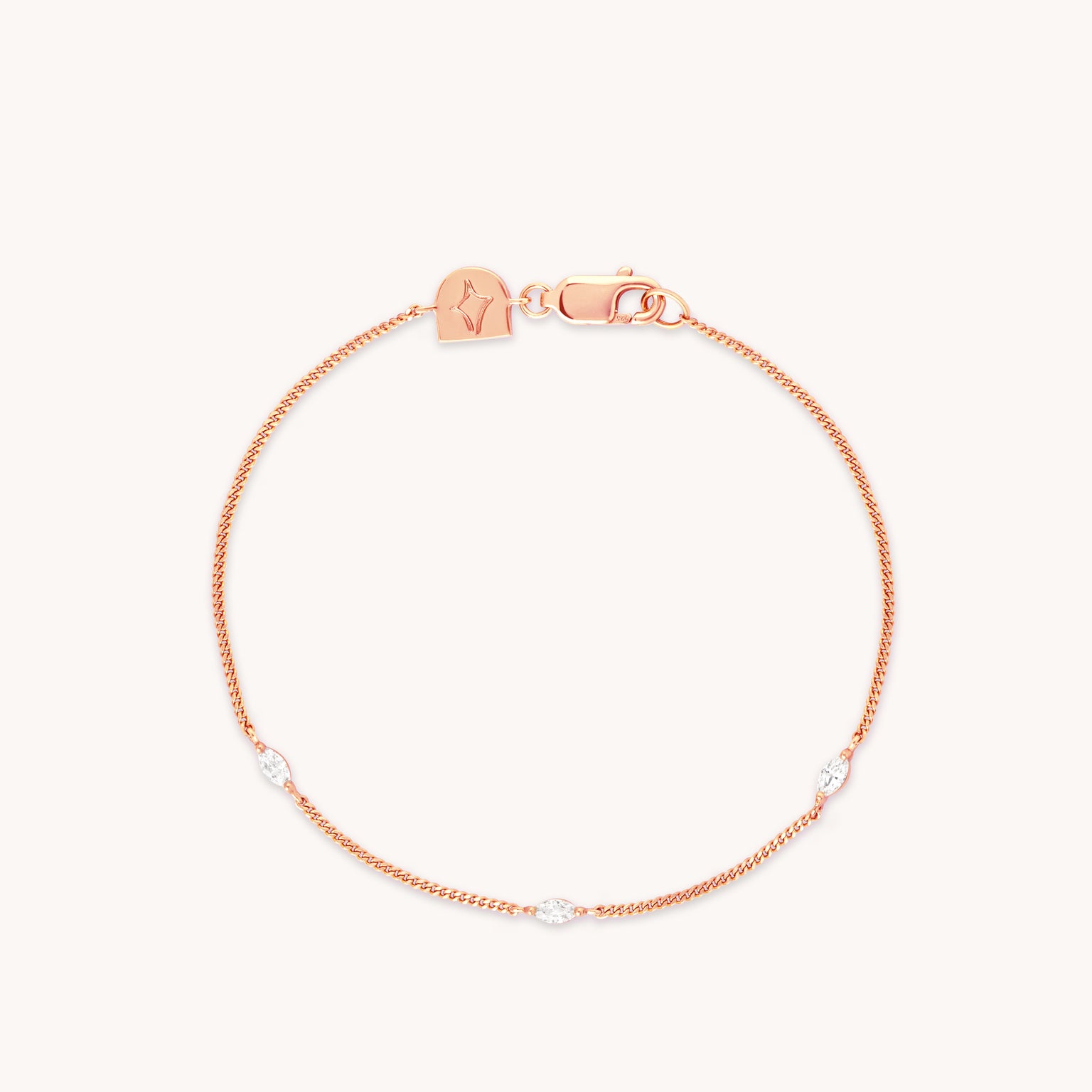 Navette Crystal Bracelet in Rose Gold