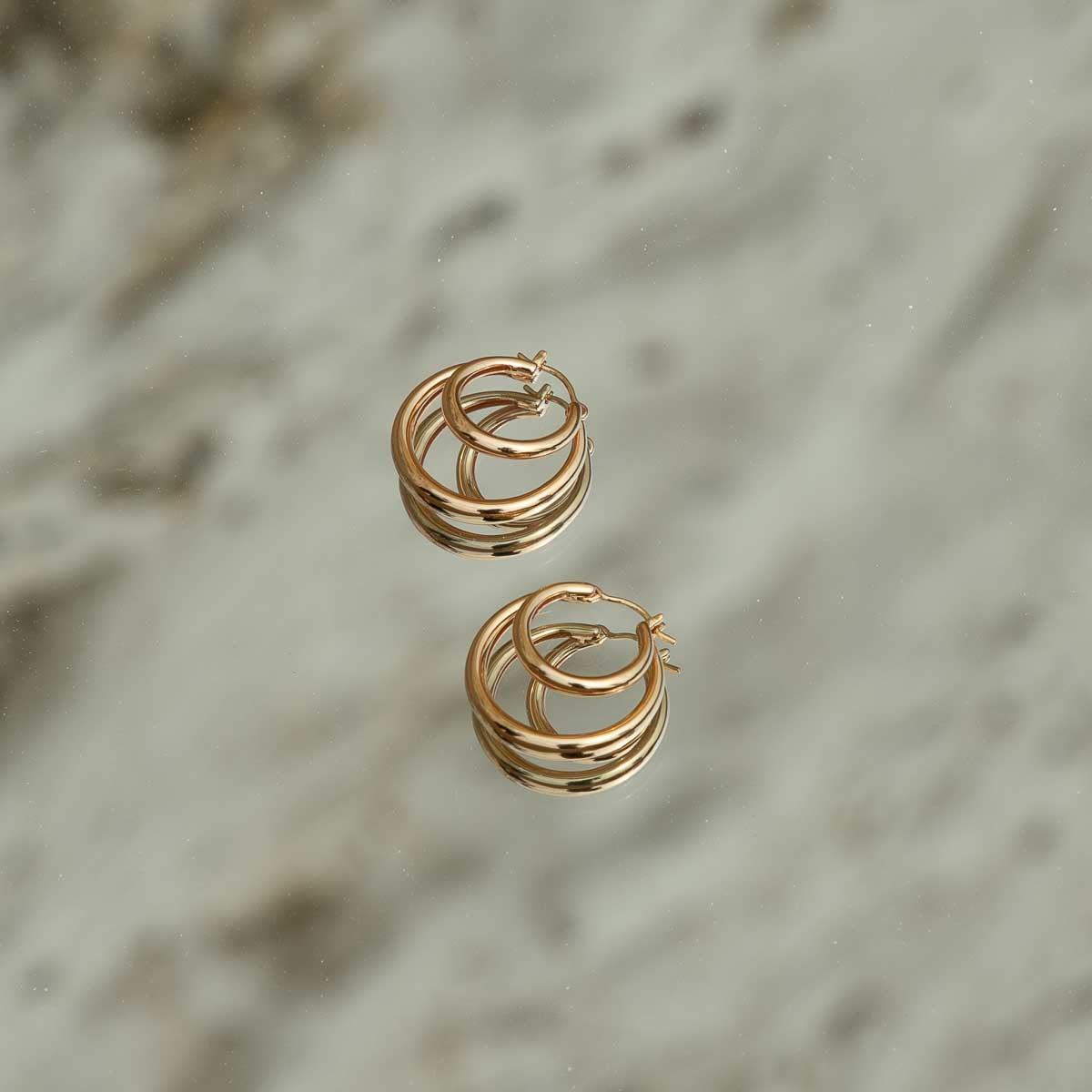 Illusion Dome Hoops in Gold