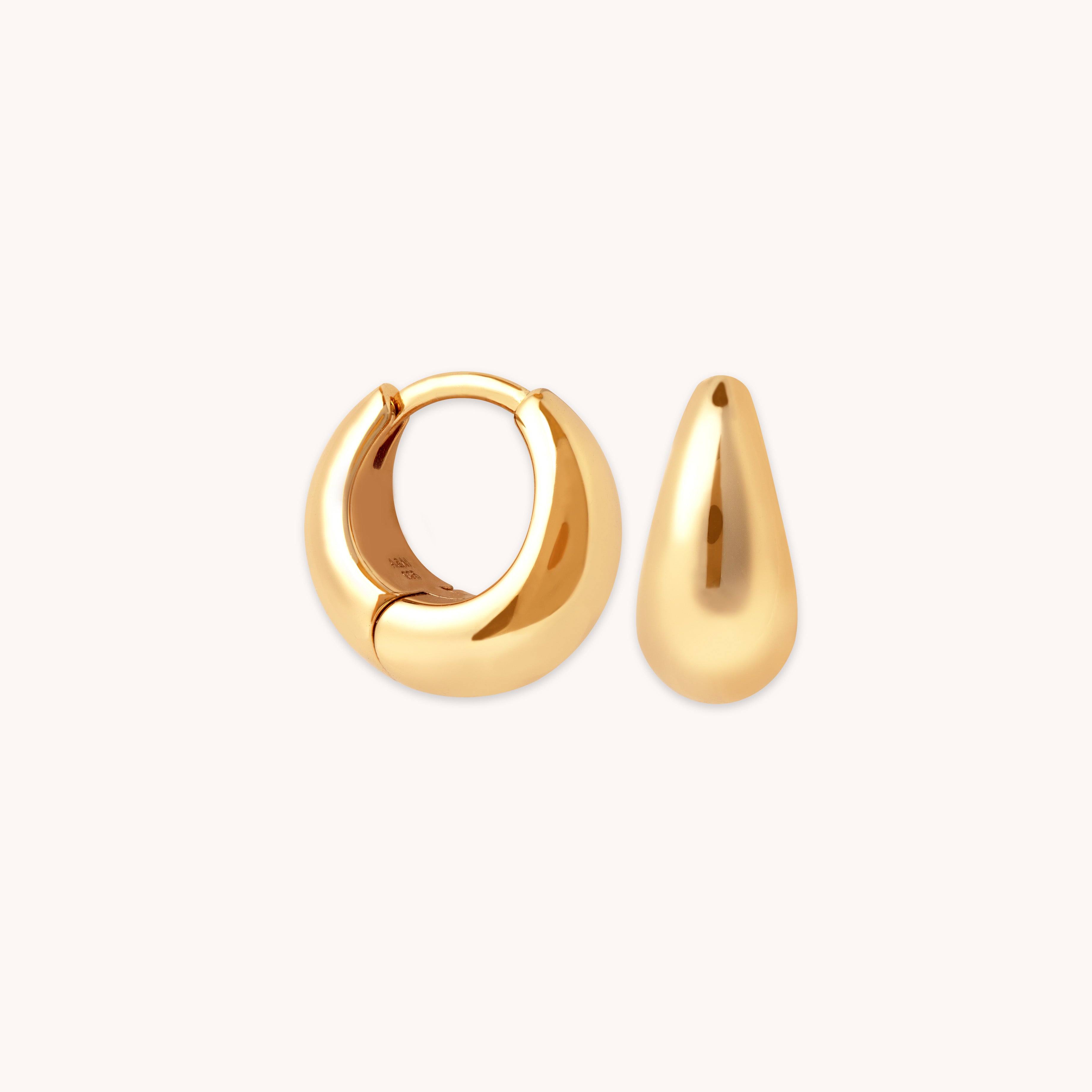 Solid gold deals huggie earrings