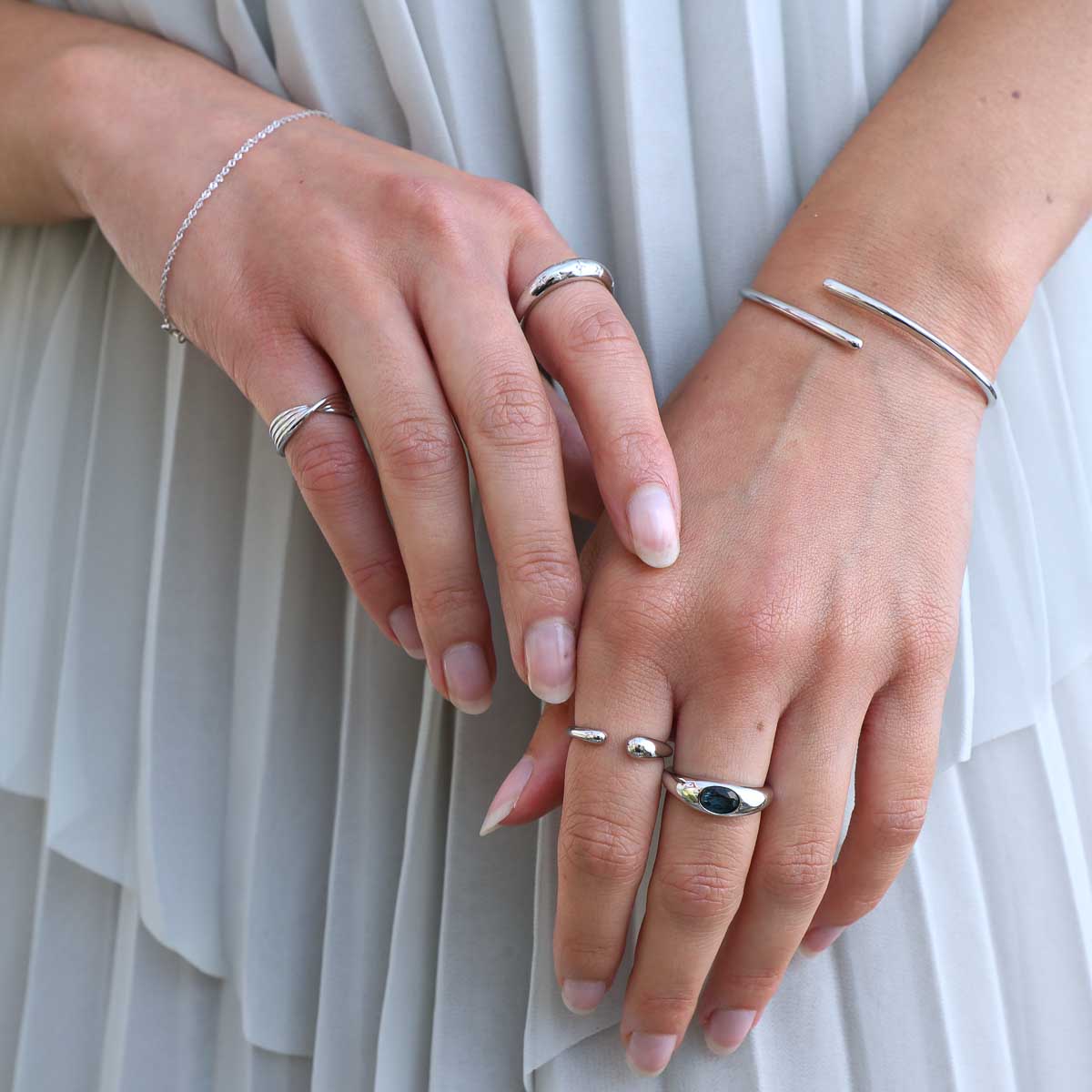 Molten Open Ring in Silver