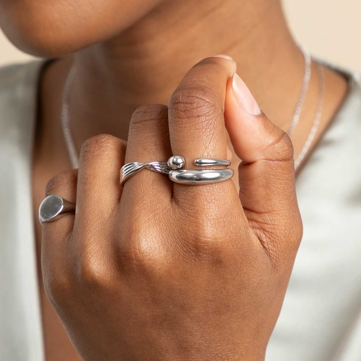 Molten Open Ring in Silver