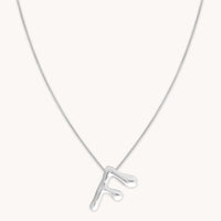 Initial Pendant Necklaces - F Initial Bold Pendant Necklace in Silver - Pendant Necklace - Astrid & Miyu