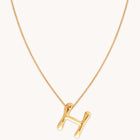 H Initial Bold Pendant Necklace in Gold