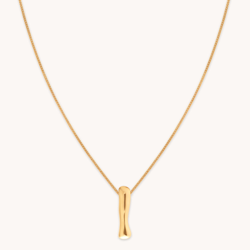 I Initial Bold Pendant Necklace in Gold