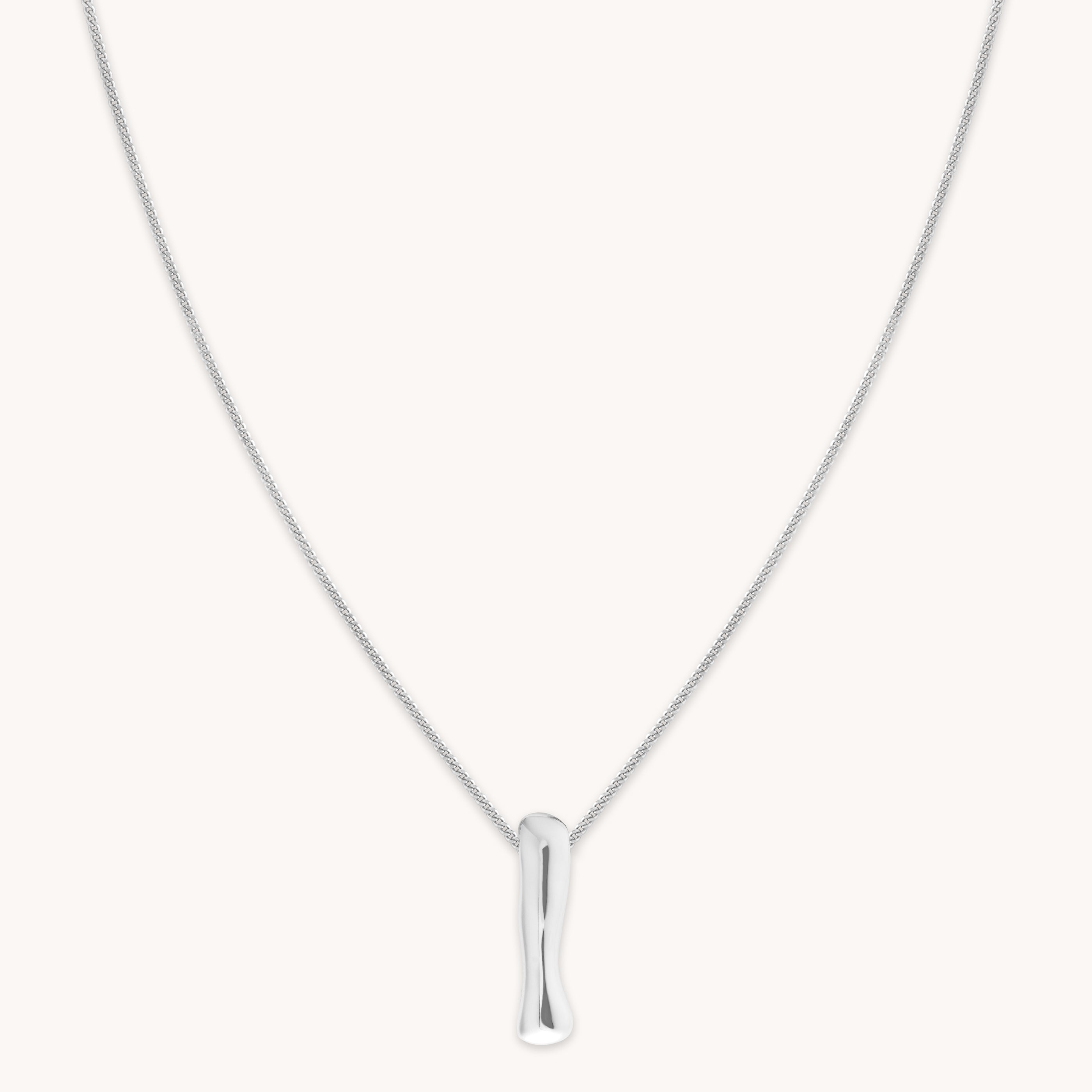 I Initial Bold Pendant Necklace in Silver