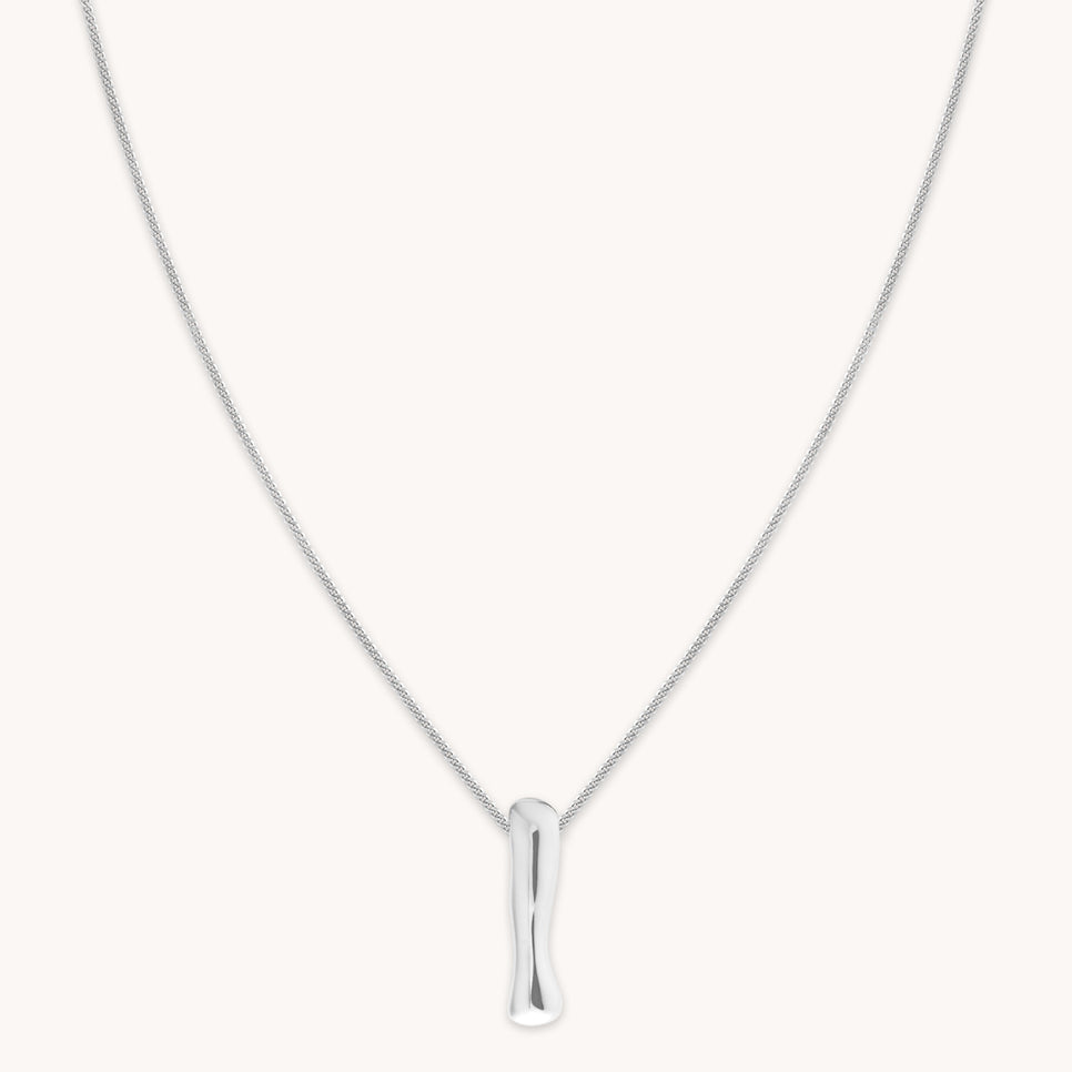 Necklaces & Bracelets - I Initial Bold Pendant Necklace in Silver - Pendant Necklace - Astrid & Miyu