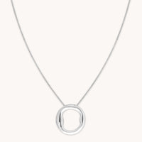 O Initial Bold Pendant Necklace in Silver