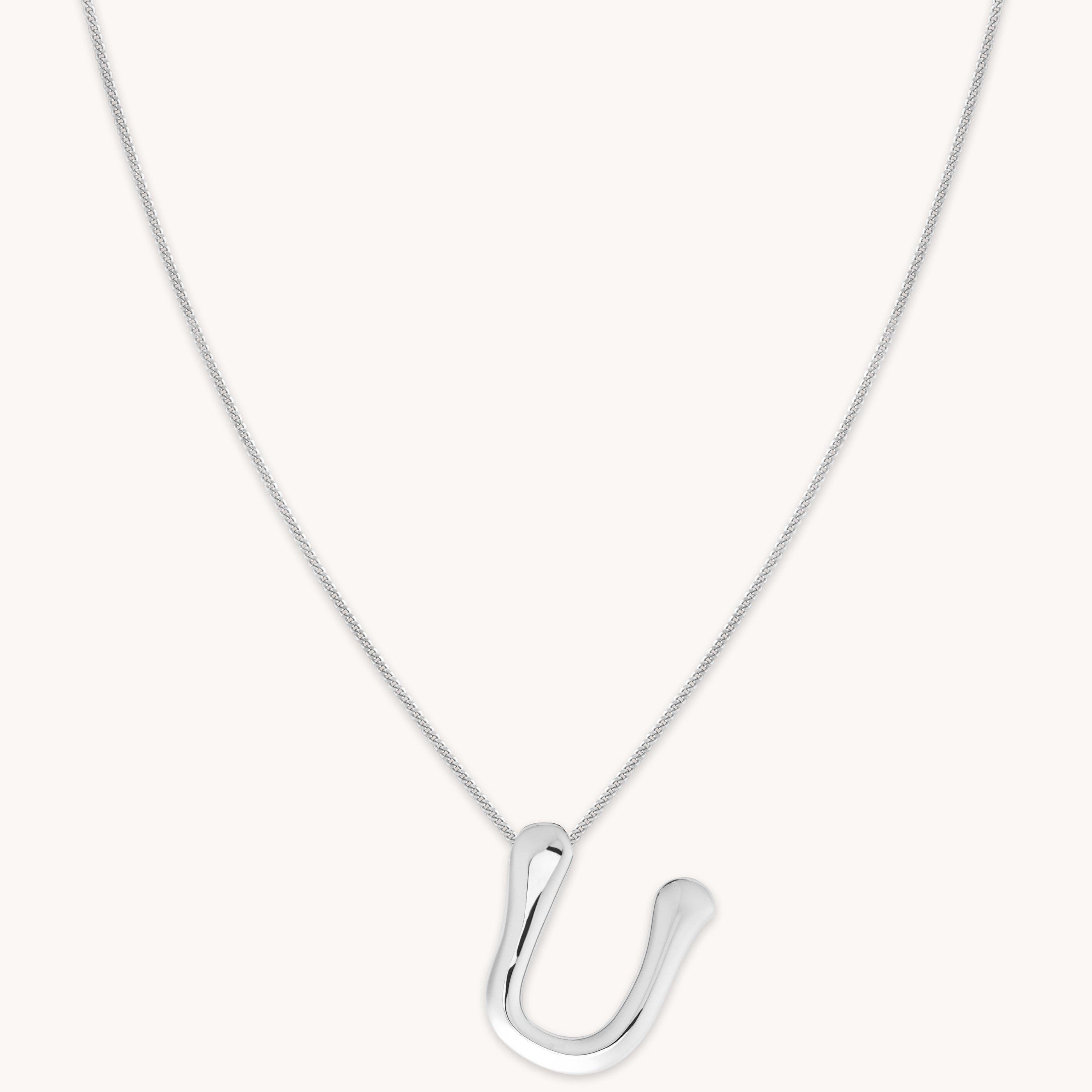 U Bold Initial Silver Necklace Astrid Miyu Necklaces