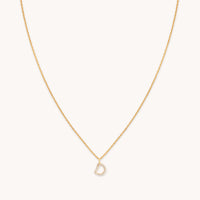 18k Gold Plated Jewellery - D Initial Pavé Pendant Necklace in Gold - Pendant Necklace - Astrid & Miyu