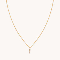 I Initial Pavé Pendant Necklace in Gold