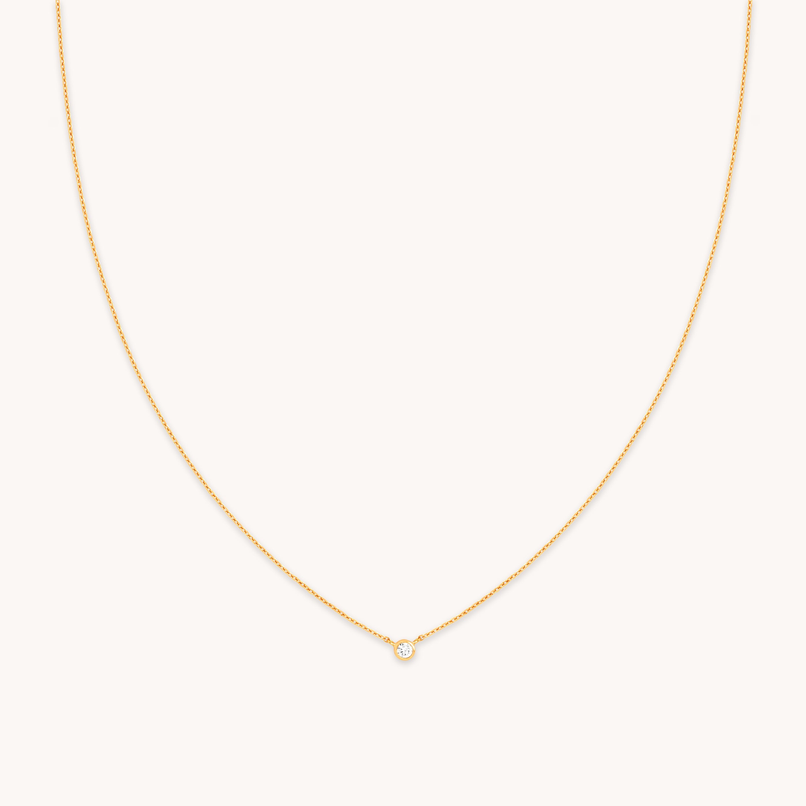 Essential Crystal Pendant Necklace in Gold