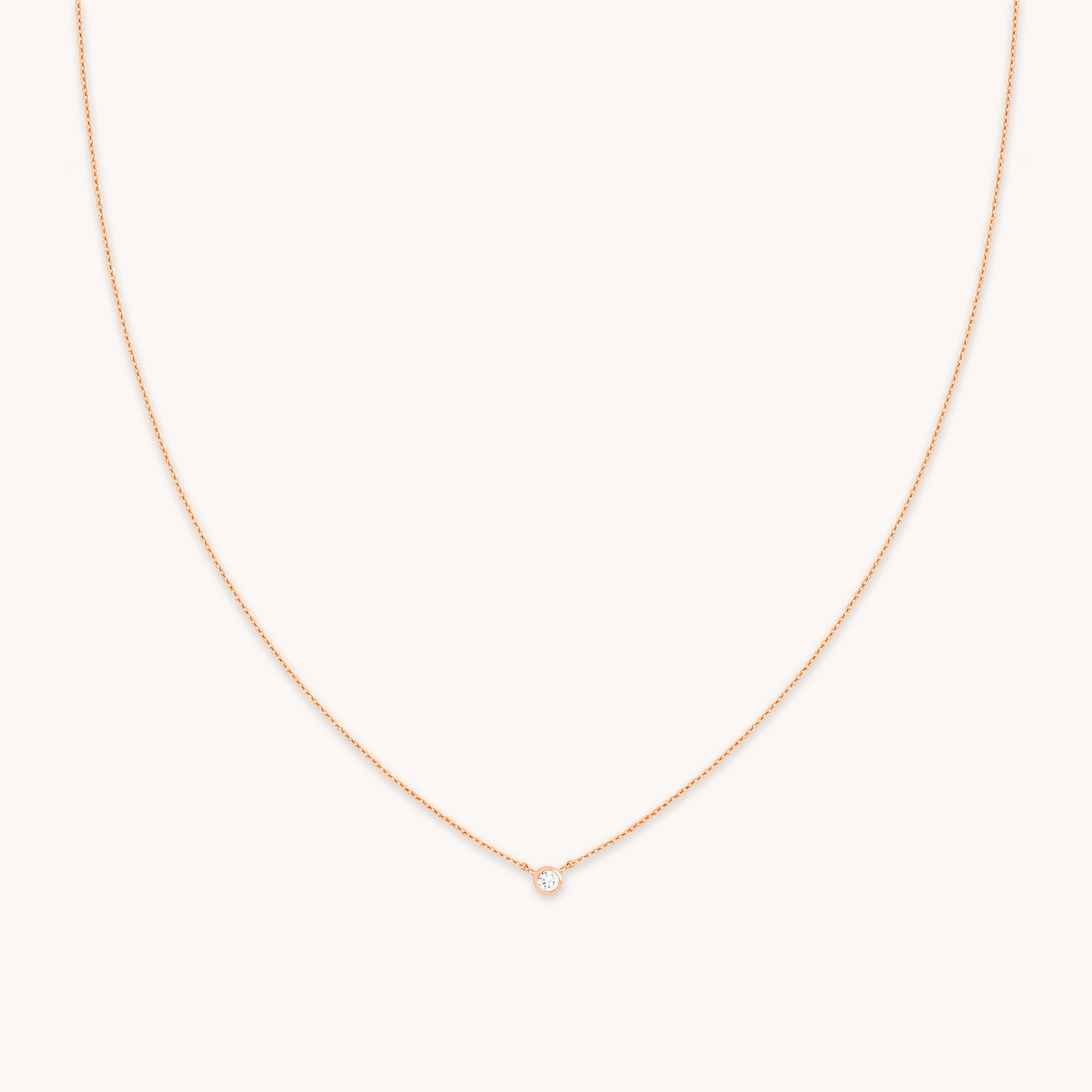 Essential Crystal Pendant Necklace in Rose Gold