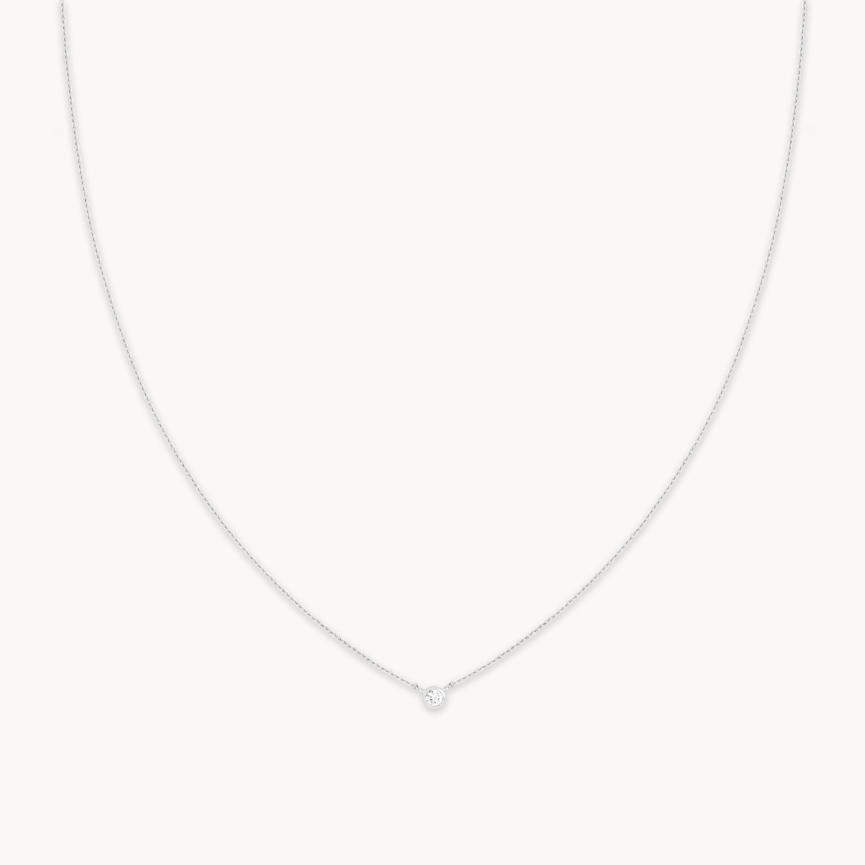 Essential Crystal Pendant Necklace in Silver