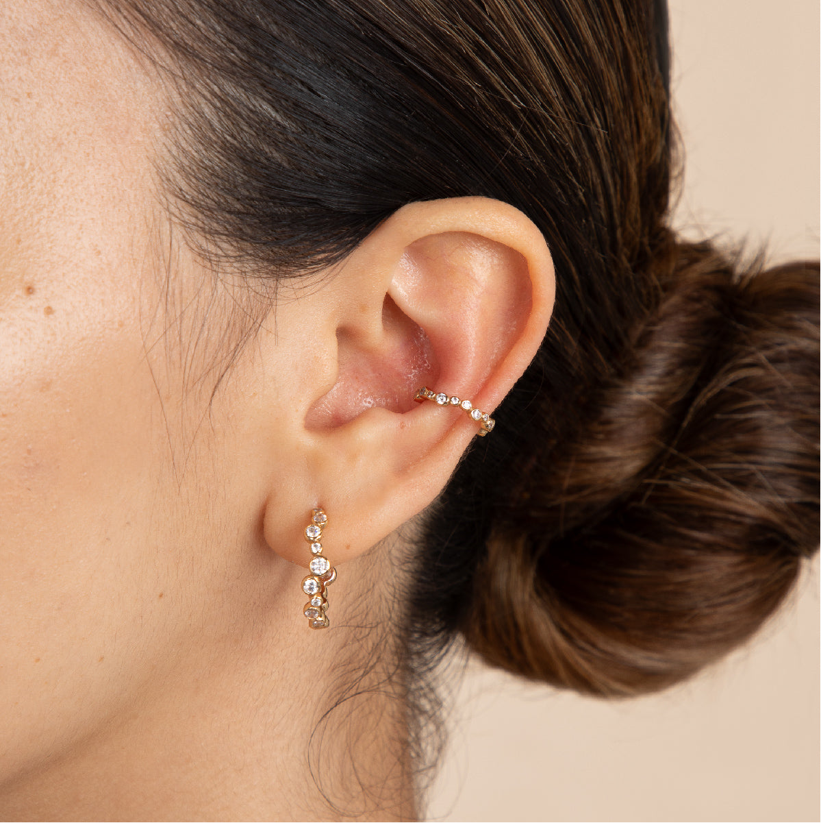 Gleam Crystal Ear Cuff in Gold