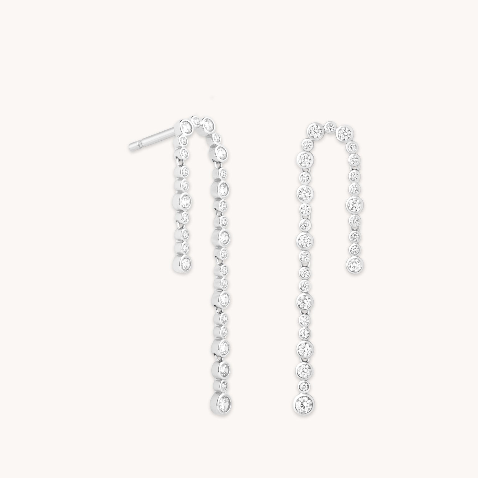 Gleam Crystal Drop Studs in Silver