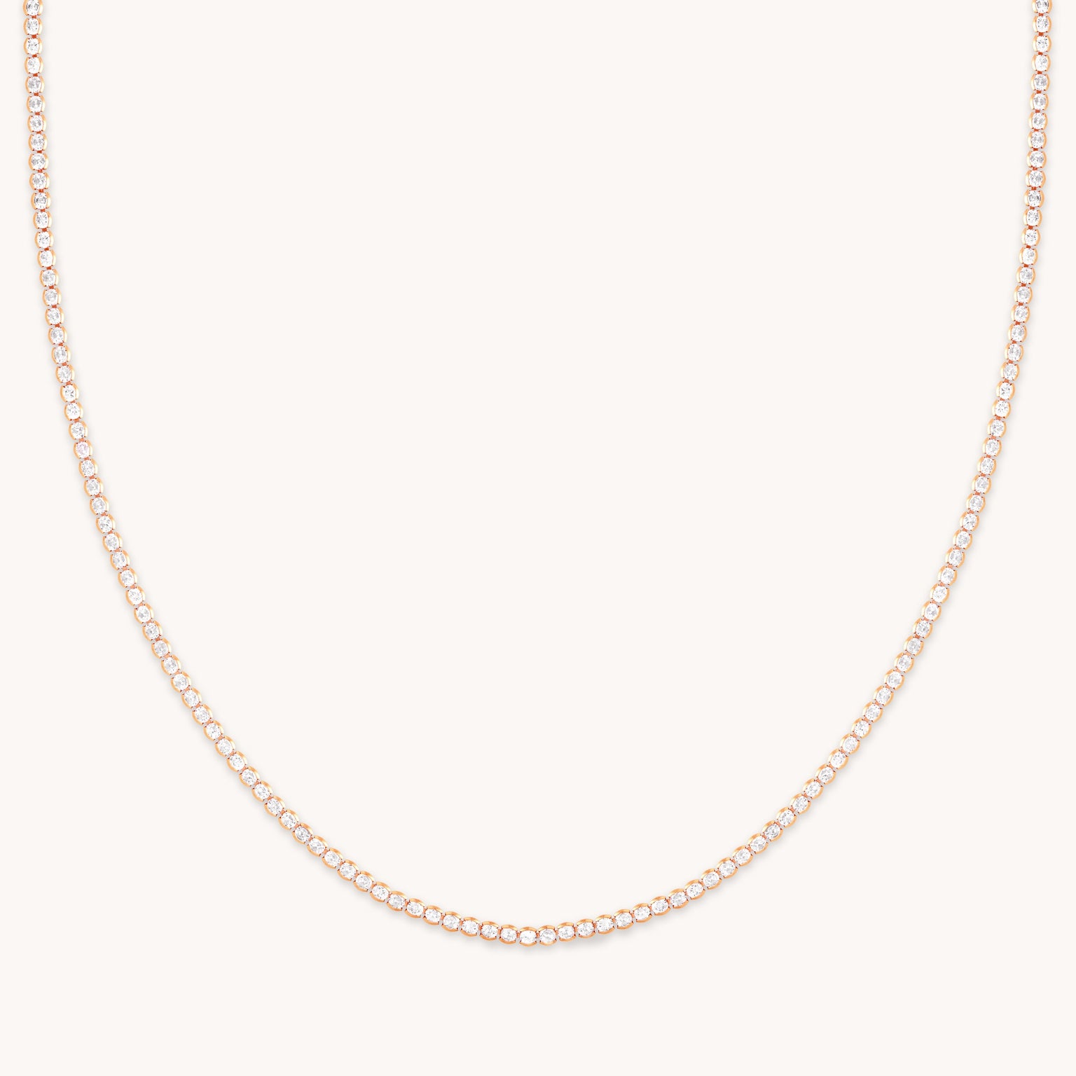 Gleam Tennis Chain Necklace in Rose Gold