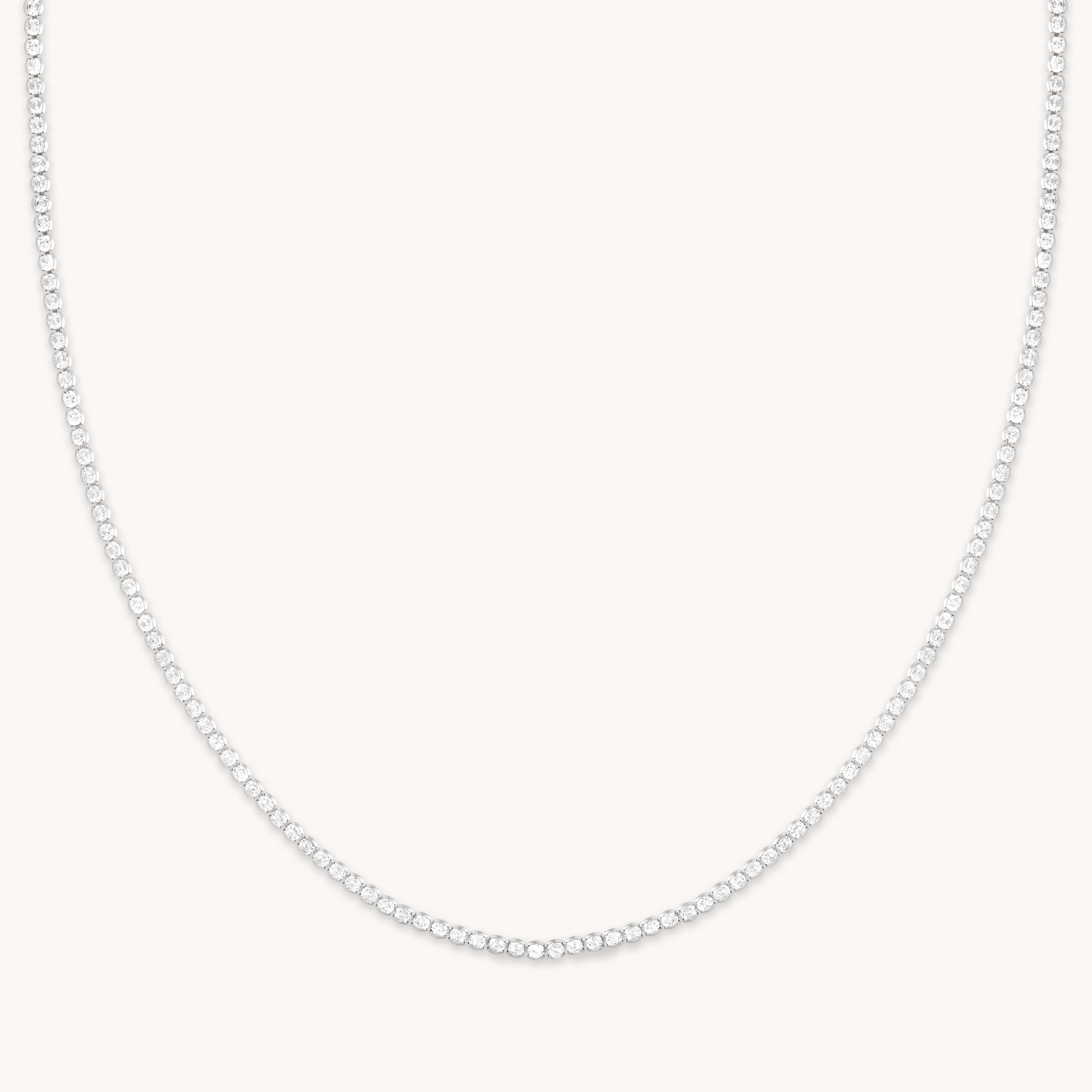 Gleam Tennis Chain Necklace in Silver