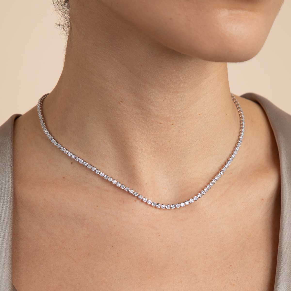 Gleam Tennis Necklace Gift Set in Silver