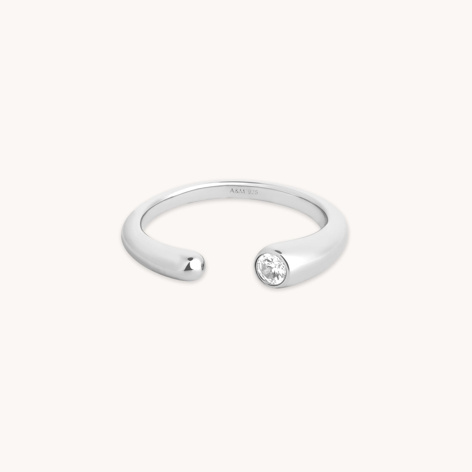 Gleam Crystal Open Ring in Silver