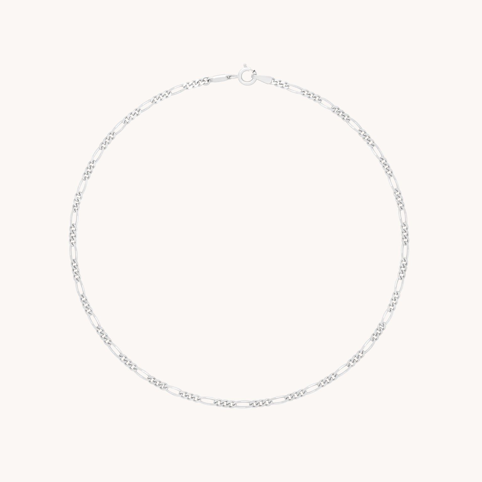 Soho Story Chain Anklet in Solid White Gold