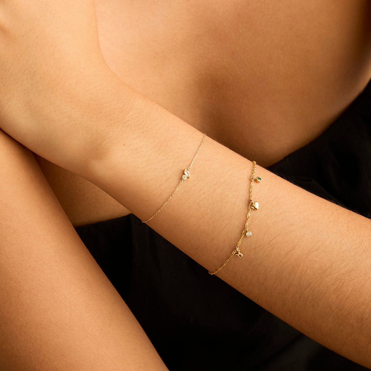 White Topaz Cluster Bracelet in 9k Gold