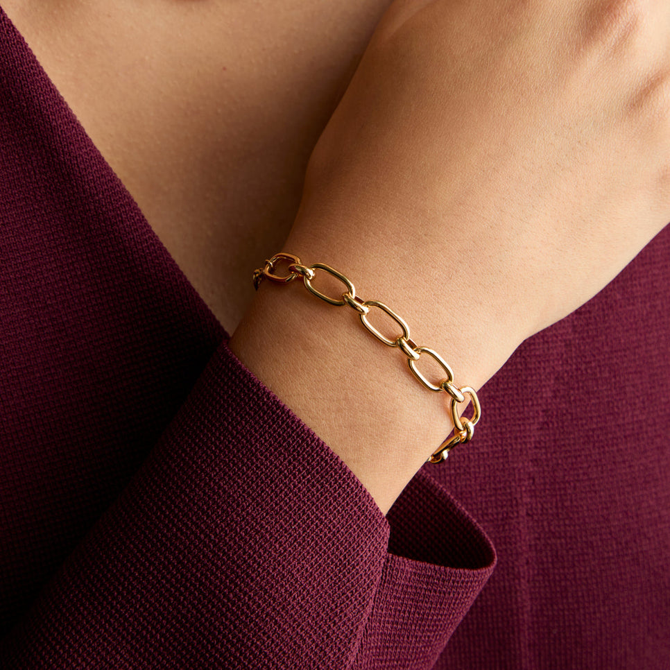 Open Link Chain Bracelet in Gold