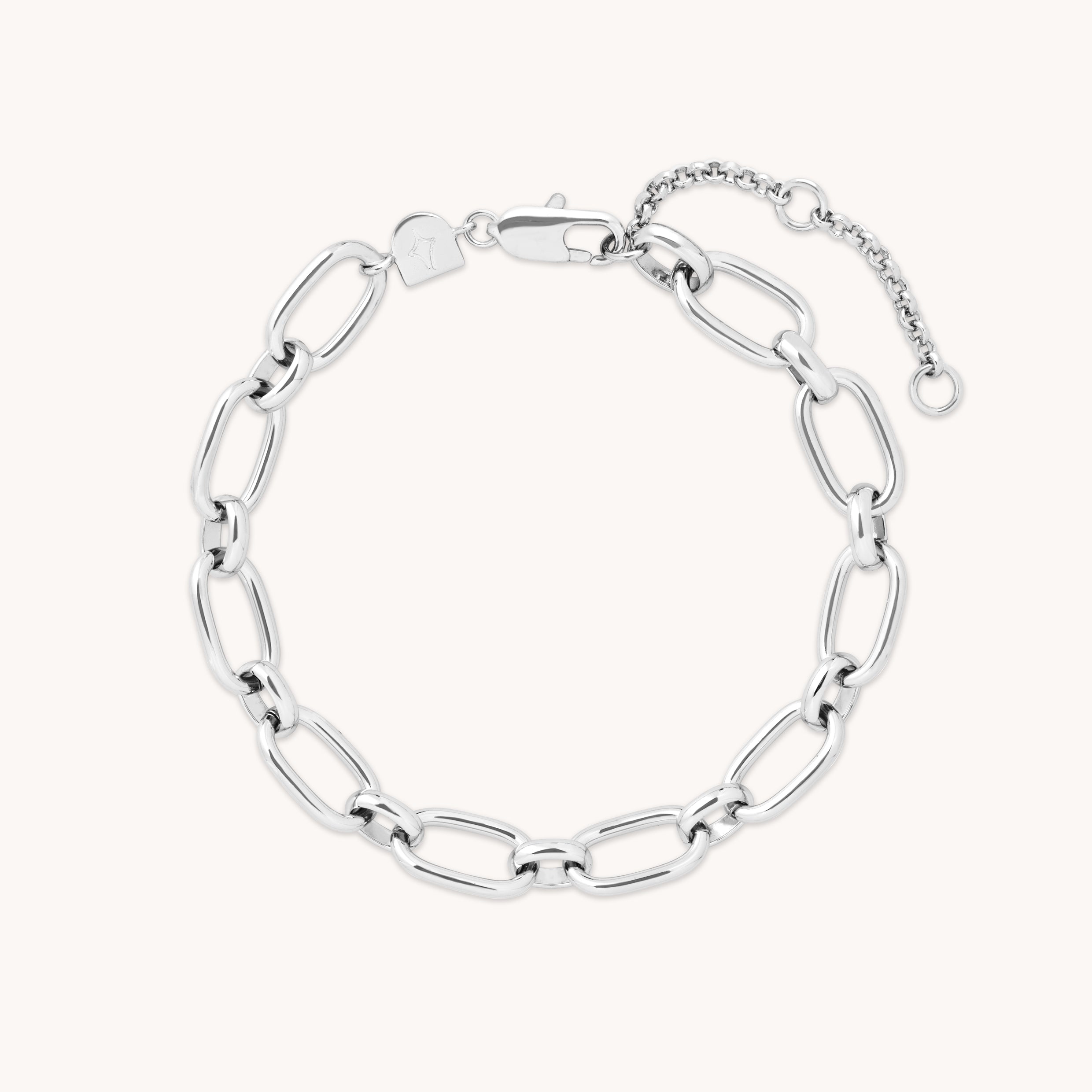 Open Link Chain Bracelet in Silver
