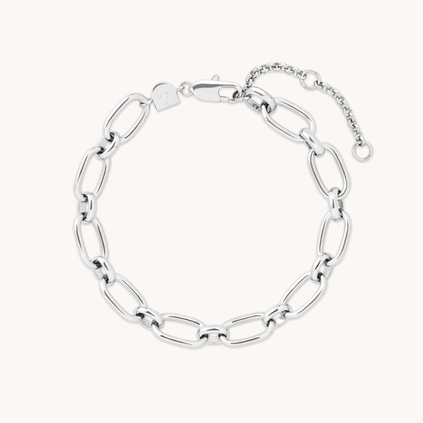 Open Link Chain Bracelet in Silver