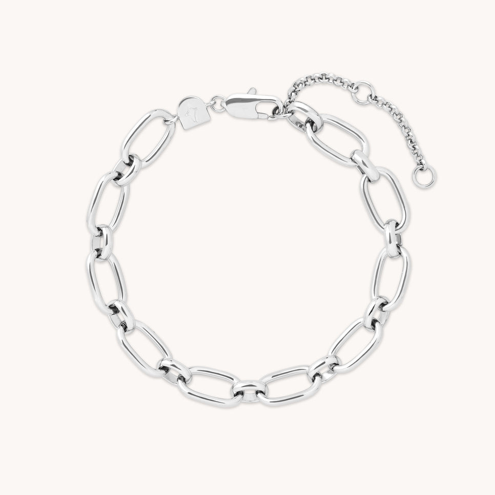 Open Link Chain Bracelet in Silver
