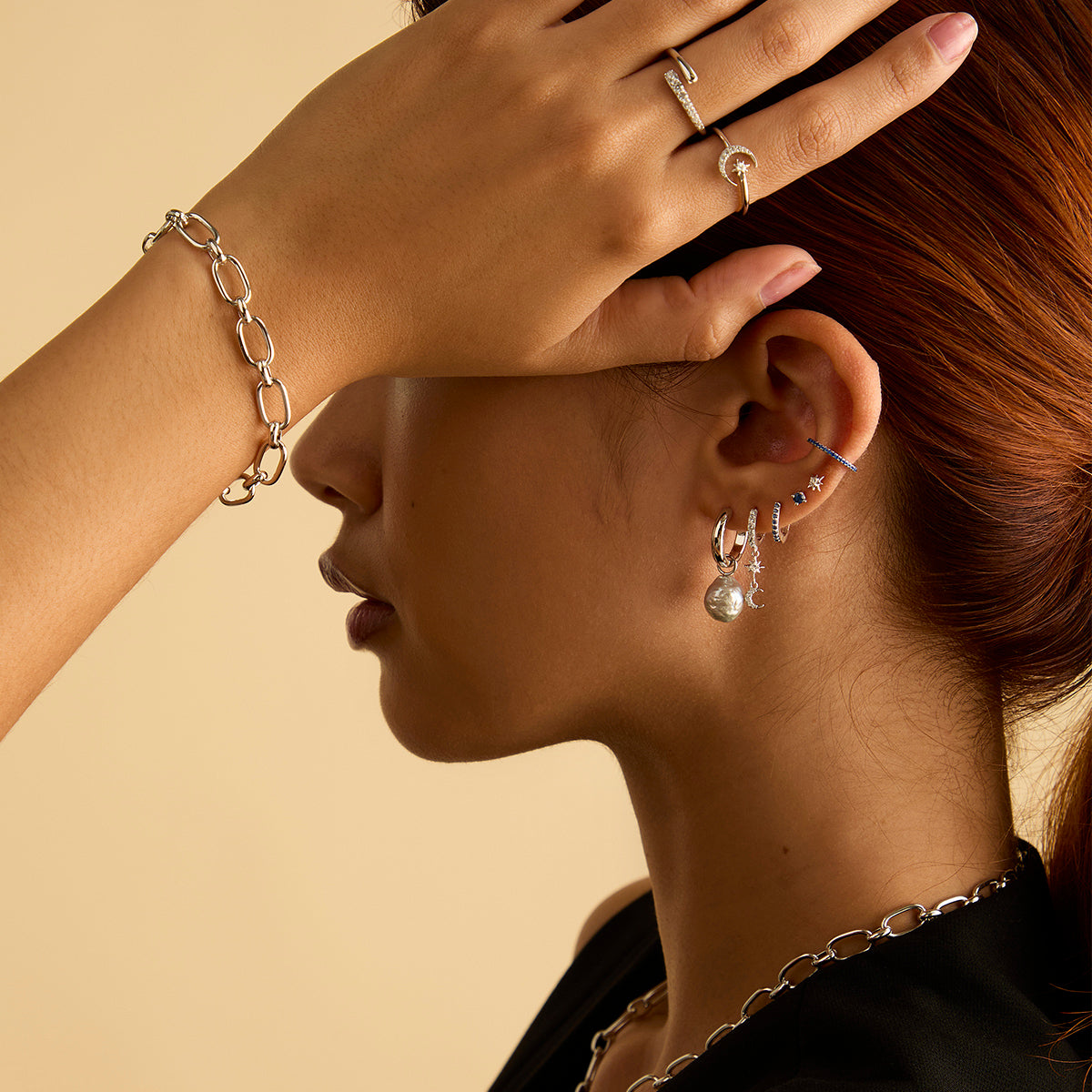 Open Link Chain Bracelet in Silver