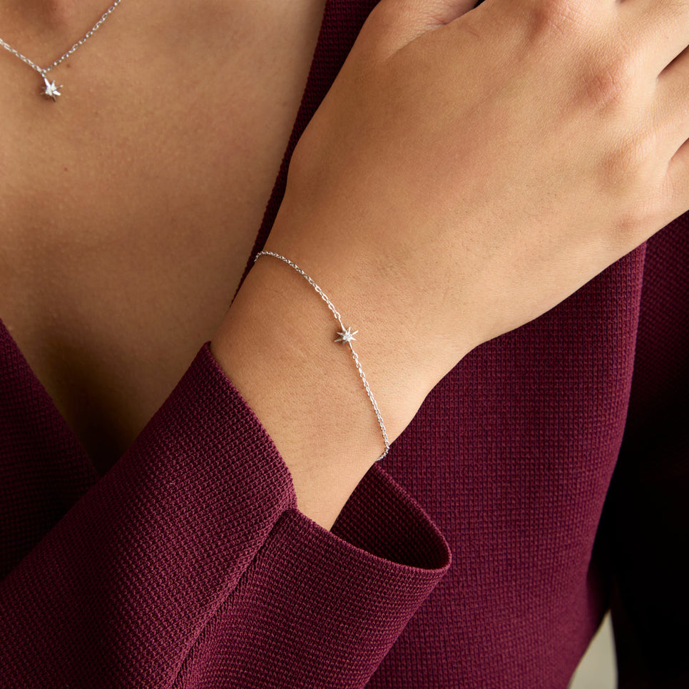 Shooting Star Charm Bracelet in Silver