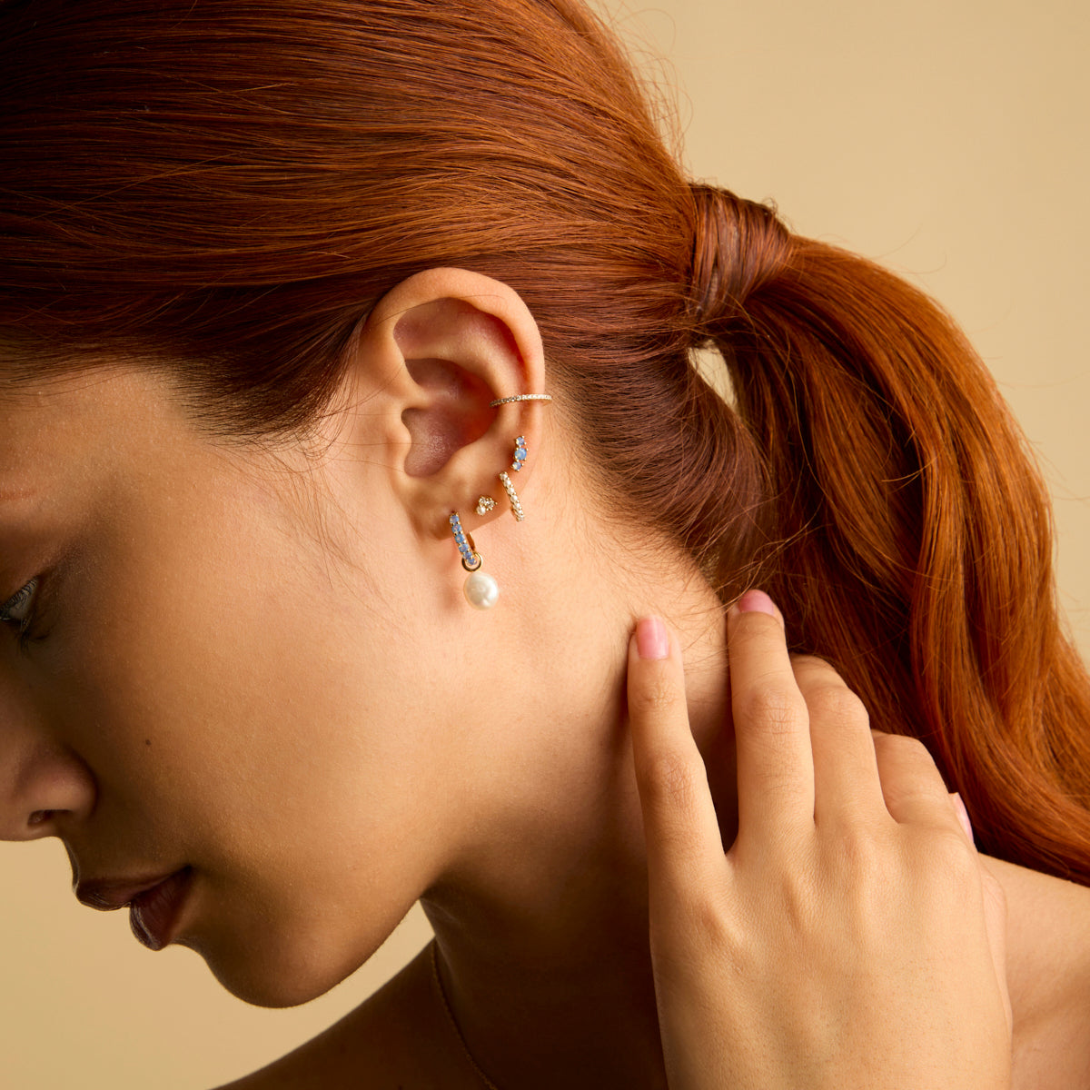 Crystal Ear Cuff in Gold