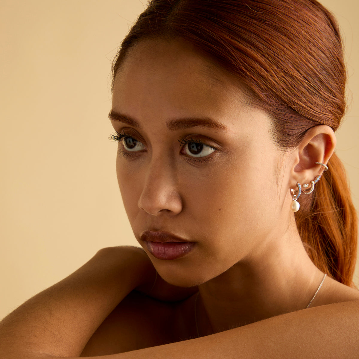 Crystal Ear Cuff in Gold