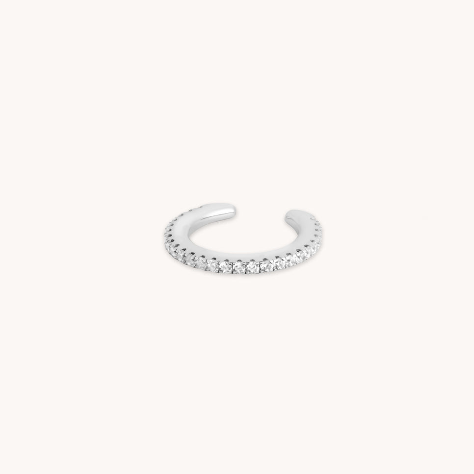 Crystal Ear Cuff in Silver