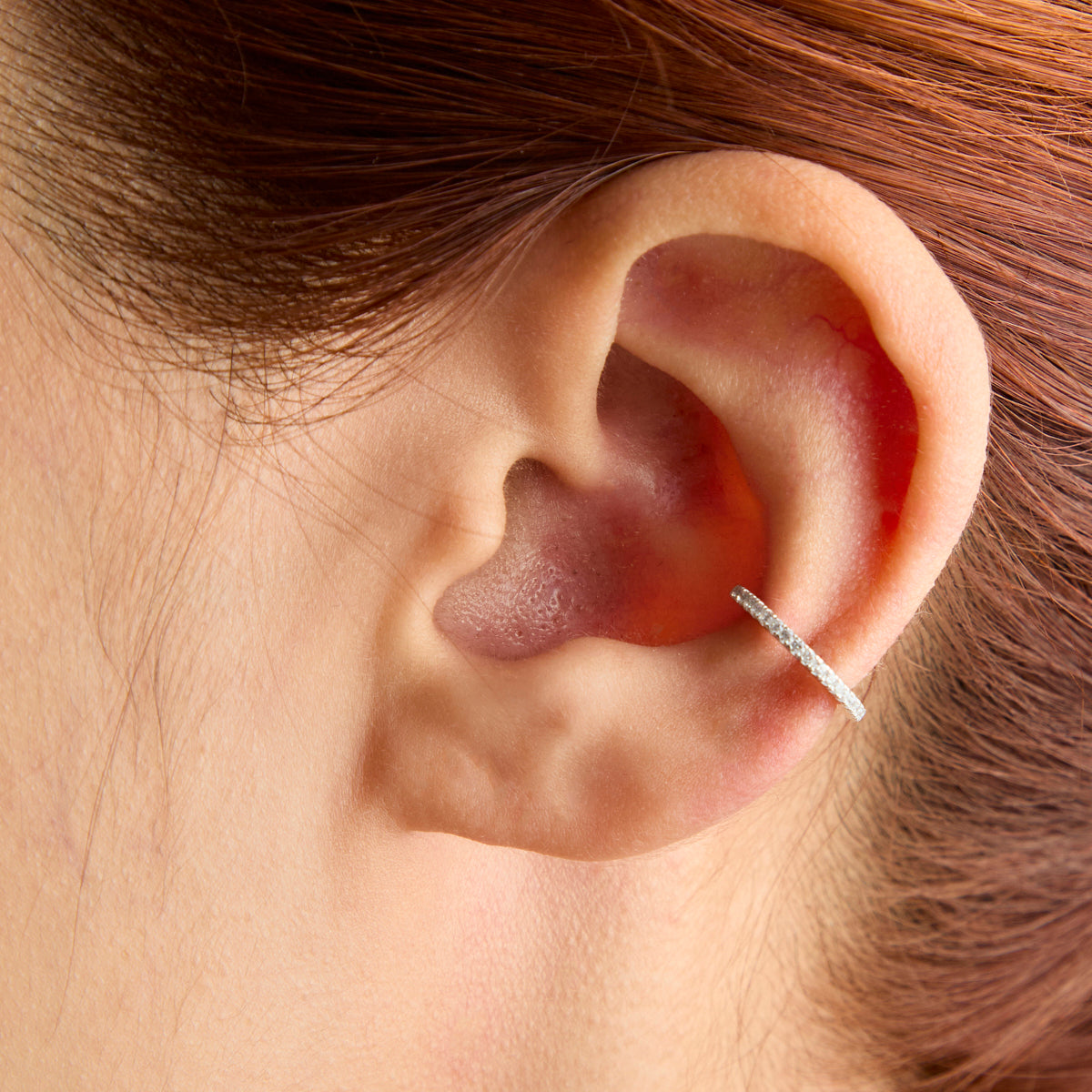 Crystal Ear Cuff in Silver