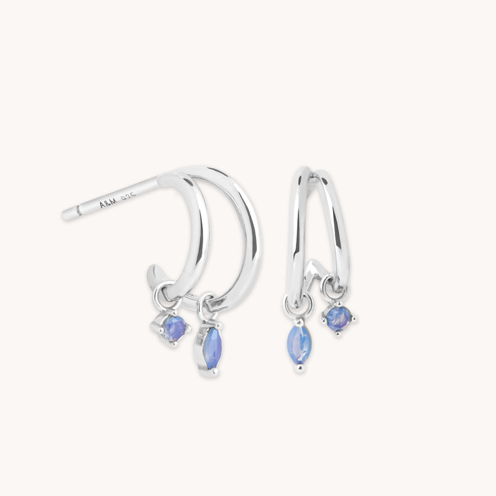 Opal Illusion Huggies in Silver