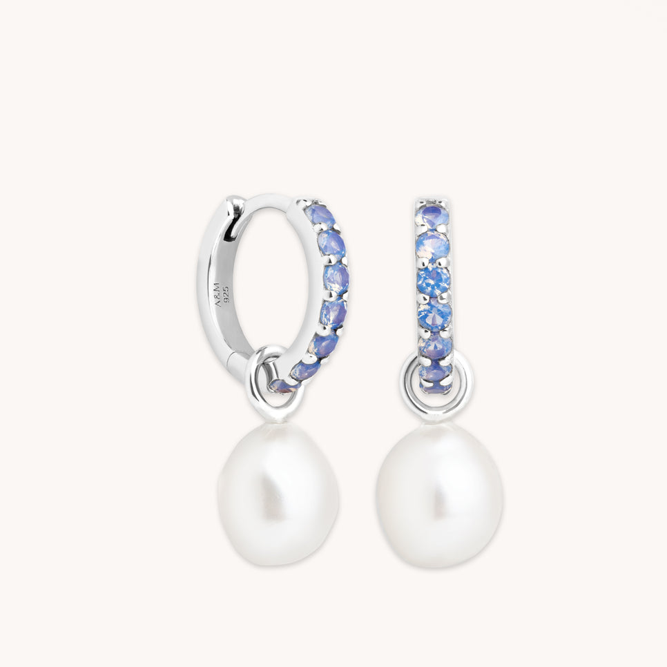 Opal Pearl Charm Huggies