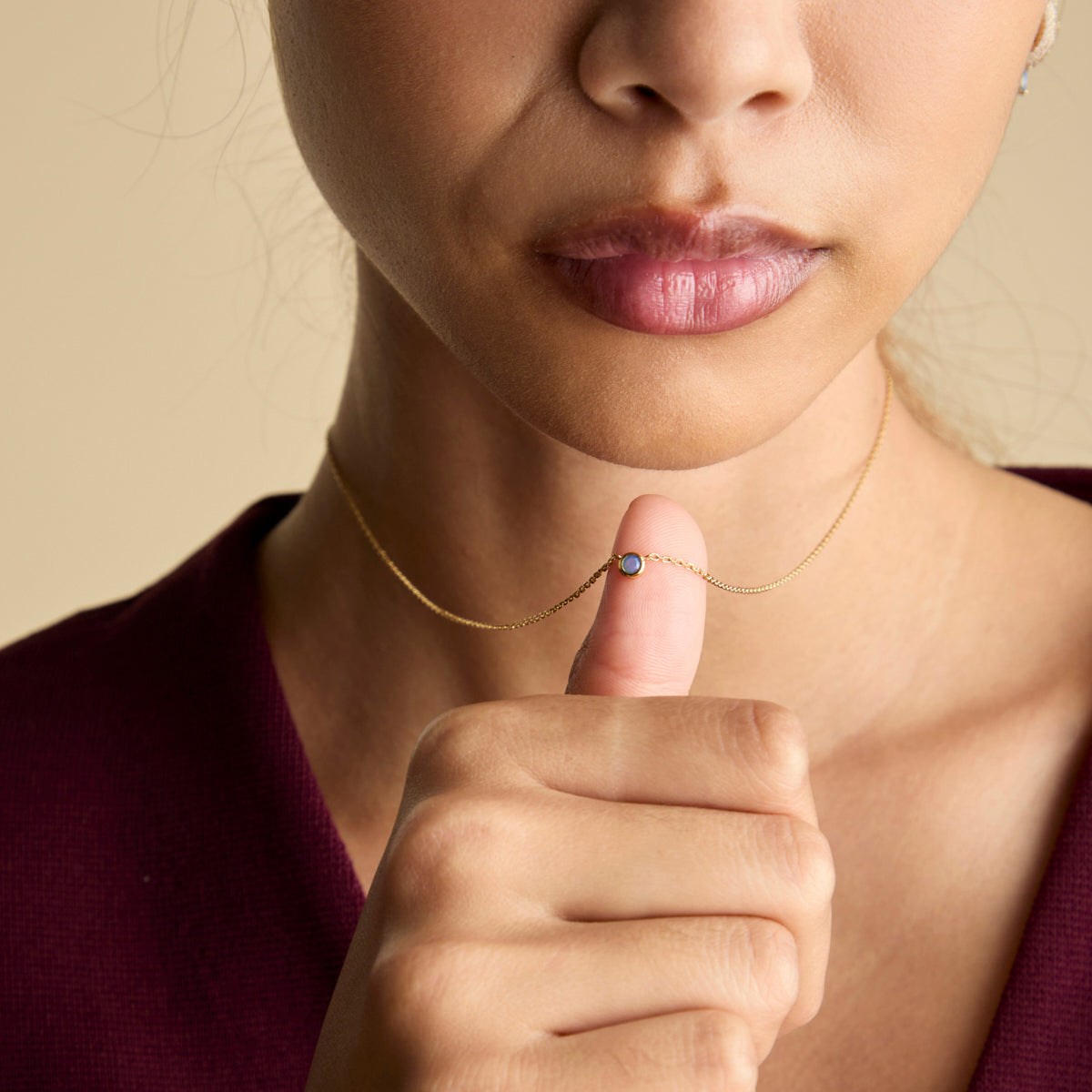 Opal Pendant Necklace in Gold