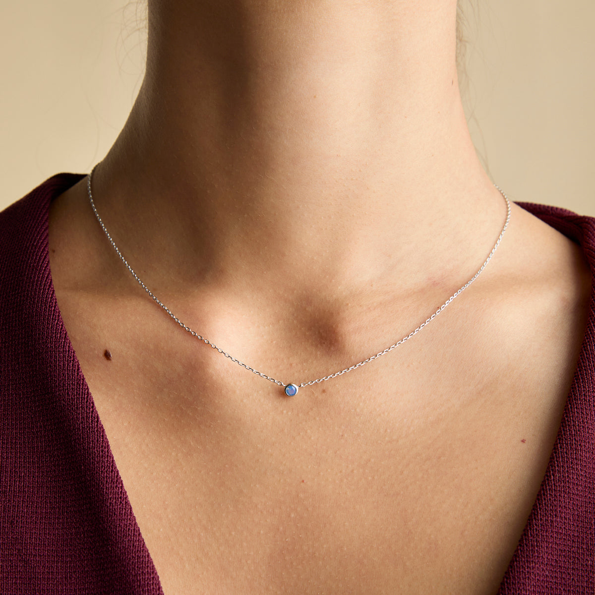 Opal Pendant Necklace in Silver