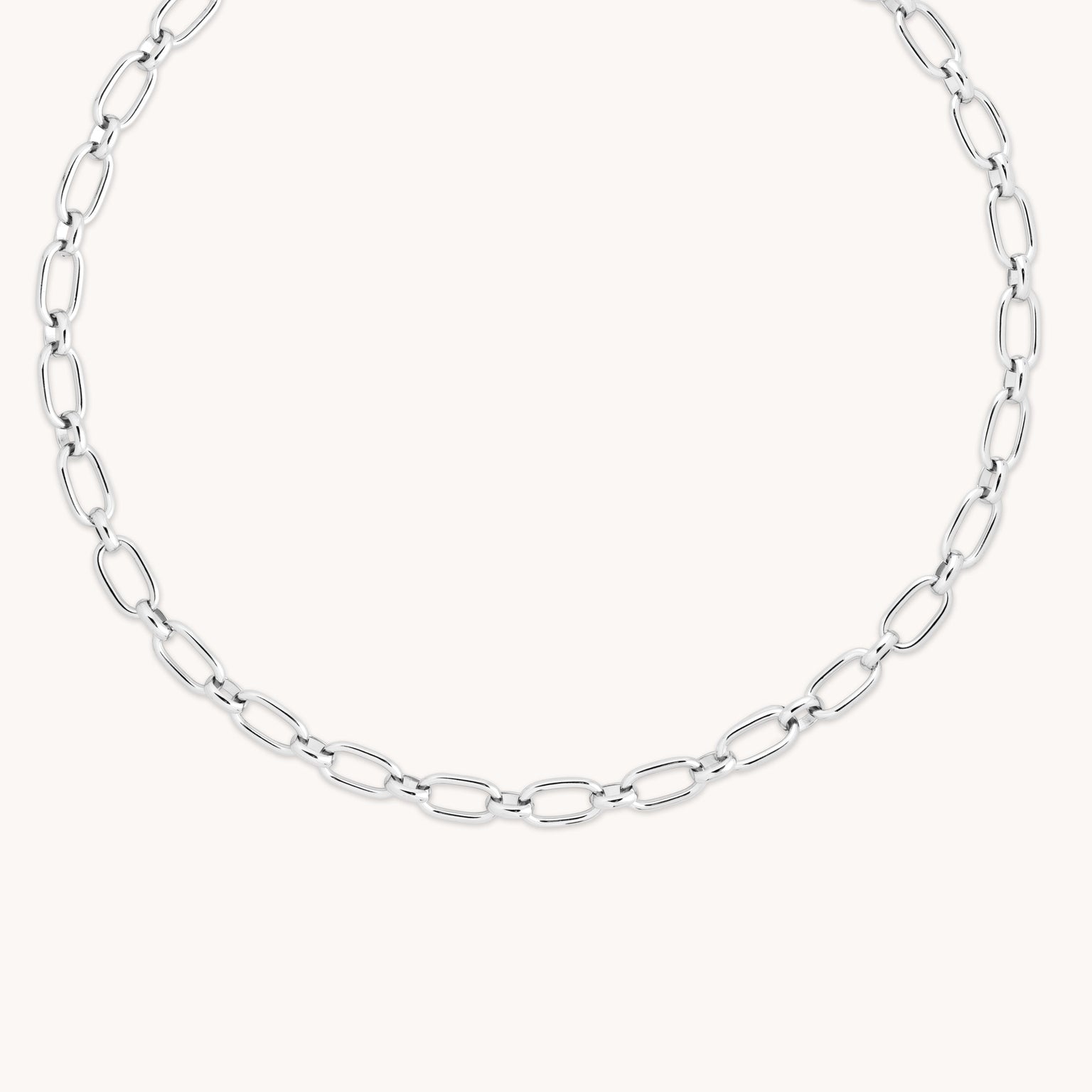 Open Link Chain Necklace in Silver