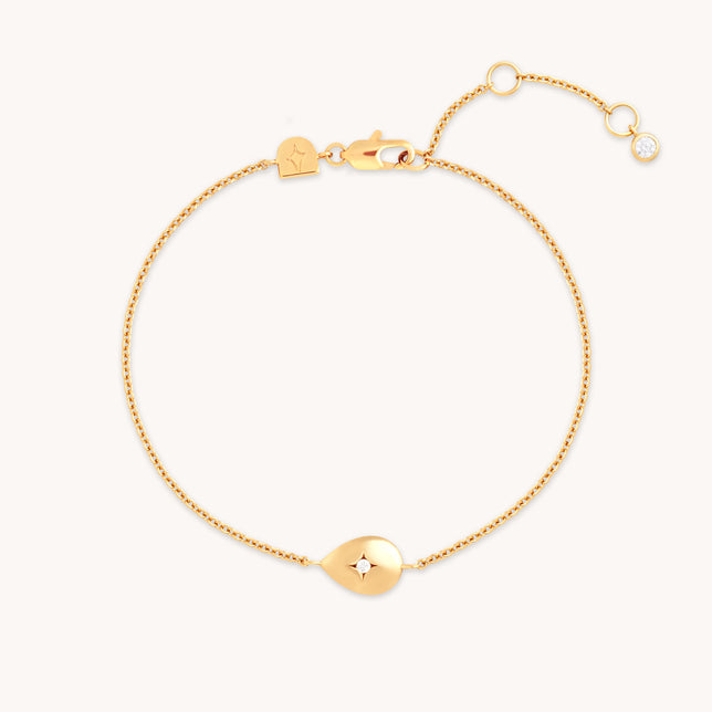 Pear Charm Bracelet in Gold